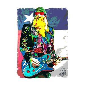 Billy Gibbons ZZ Top Guitar Blues Rock Music Poster Print Wall Art 11x17